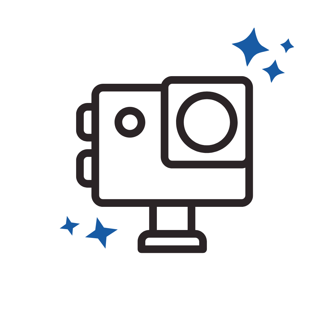 New Camera Icon used on the website of 'The House Technology', specialists in action cameras and accessories for GoPro and Insta360.